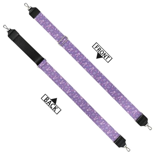 Image of Halloween Handbag Strap Canvas Purse Strap Colorful Bat Black Shoulder Strap Multicolor Bats Replacement Strap