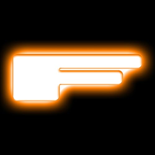 Image of Oracle Lighting 3140-A-001 Single Universal Illuminated Amber LED Letter F with Matte White Finish Letter Badge - Sleek Design - Customized High-End Appearance