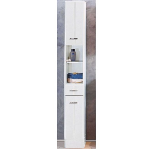 Preisvergleich Produktbild Pharao24 Hochschrank Badezimmer Schrank weiß Toulouse