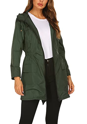 FLITAY Womens Lightweight Waterproof Outdoor Jacket Windproof Warm Up Hooded Raincoat