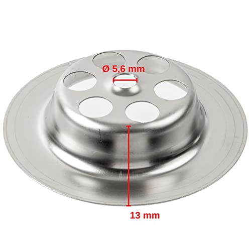 Ersatz Ventil Oberteil für Spülbecken Ablaufgarnitur, Ø 62,5 mm Durchmesser, für 1 1/4 Zoll Abflussgarnituren, SS201 Edelstahl, Silbern, Ventiloberteil, Ersatzteil für Stopfenventil von Küchenspüle