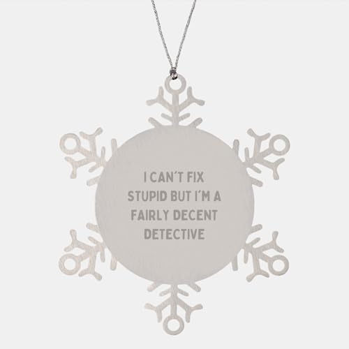 Funny Detective Gifts from Men to Friends - Snowflake Ornament
