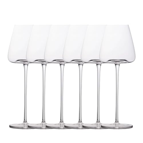 Intirilife 6x Verre à vin au design moderne - Capacité de 500 ml - Verre à vin rouge vin blanc, calice, lavable au lave-vaisselle, verre en cristal, résistant aux chocs