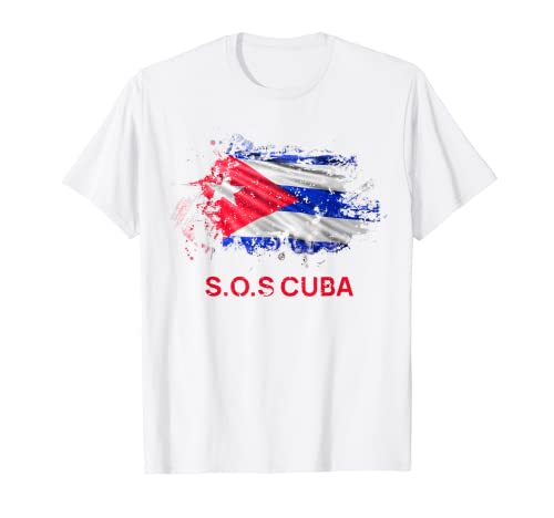 SOS Cuba Libertad para Cuba Bandera Cubana T-Shirt