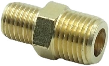 2 Pcs Brass Metric Hex Nipple Coupling Adapter M10*1 x M8*1 Male to Male Thread Reducer Pipe Fitting