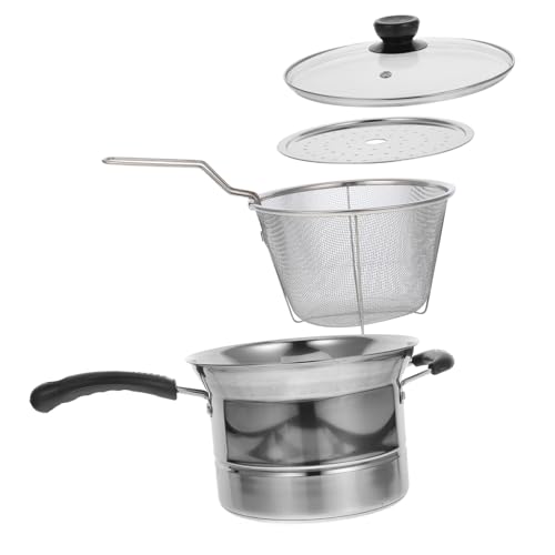 HEMOTON Olla Multifunción de Acero Inoxidable con Tapa y Mango Cacerola para Sopa y Vapor Base Antideslizante para Cocina