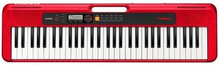 Casio Casiotone CT-S200RD – 61-Key Portable Keyboard for Beginners | 400 Tones, 77 Rhythms, LCD Display, Dance Music Mode, USB-MIDI, Stereo Speakers | Includes Power Supply & Music Rest | Red
