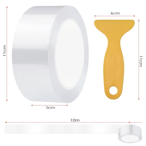 Tekenewbse Lackschutzfolie Transparent, 5 cm × 10 m Schutzfolie Fahrrad, Kantenschutz Transparent Auto Selbstklebend, Universal Lackschutzfolie für Auto, Motorhaube, Fahrrad, Motorrad Einstiegsleisten