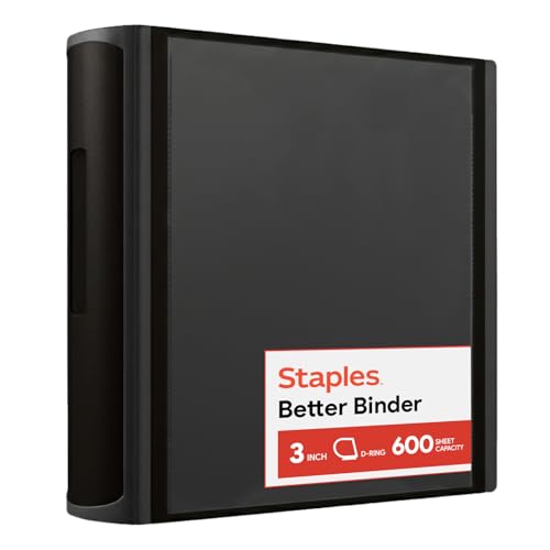 Staples 702874 3-Inch 3-Ring Better Binder Black (15126-Cc)