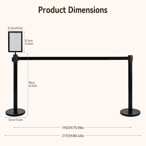 Image of INMOZATA6 Pack Crowd Control Stanchions, 9.8FT Retractable Belt