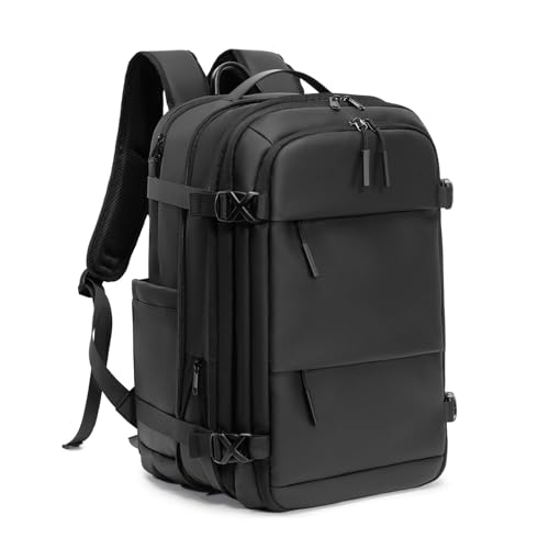 YokeMatrix Vacuum laptop bag Compression Backpack Expandable TSA-Approved Carry-On Water-Resistant Design for Travel with air pump (Built in pump Large)