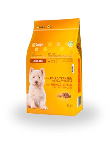 Comida Perro Adulto COMPY con Pollo, Ternera, Frutas y Verduras Razas pequeñas 3 kg