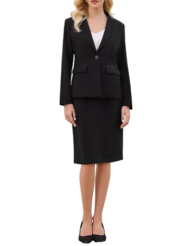 Women's 2 Piece Skirt Suit Set 2025 Business Work Blazers and Pencil Skirts
