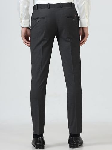 Image of Mc Henry Men's Solid Techno Flex 2-inch Waist Expandable Premium Luxurious Wrinkle Free Slim Fit Trousers