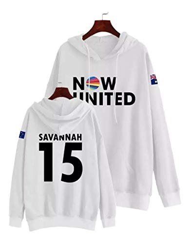 Moletom Now United Infantil Savannah Clarke 15 Branco Austrália Blusa Tamanho: 12; Cor: Branco