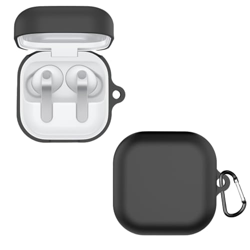 For Samsung Galaxy Buds 4/Buds 4 Pro �P�[�X Galaxy Buds 4/Buds 4 Pro�p �ی�J�o�[ �V���R�� �S�ʕی� �����h�~ �L�Y�h�~ �Ռ��z�� �����[�d�\ �J���r�i�t�� �ی�P�[�X (�u���b�N)