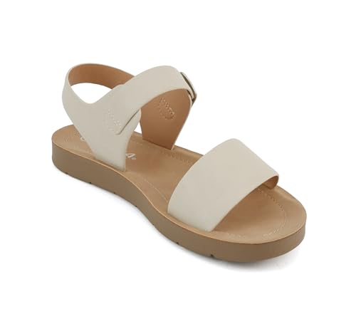 Image of Soda PLENTY ~ Women's Strappy Ankle Wrap Buckle Fashion Flat Sandals