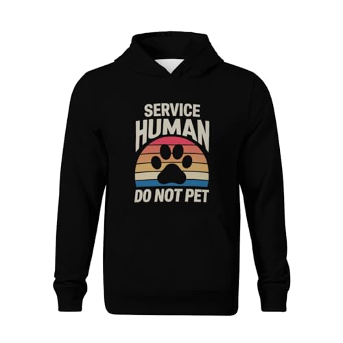 Kids Service Human Dog Do Not Pet Boys Girls Lightweight Kangaroo Pocket Fleece Hoodies2