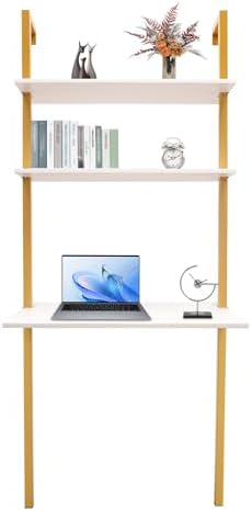 Wall Mounted Desk with Shelves Industrial Writing Table Floating ...