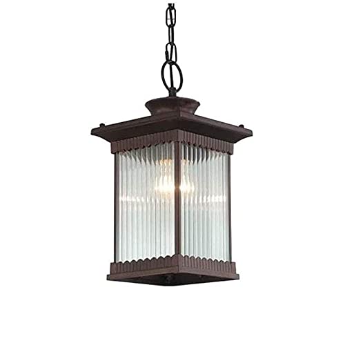 Lanterne en verre rayé E27 étanche pour luminaire de balcon extérieur et plafond couloir
