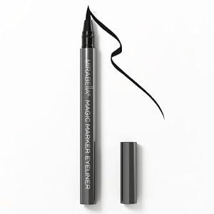 Mirabella Black Magic Marker Waterproof Liquid Eyeliner, Long-Lasting Smudge-Proof Matte Black Eyeliner with Felt Brush-Tip for Precise Controlled Application and Antioxidants Vitamin C and E