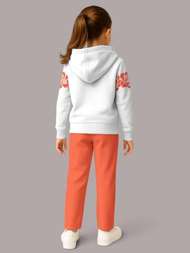 Image of HELLCAT Trendy Co-ords With Hoodie Sweatshirt and Trackpant Clothing Set for Girls.