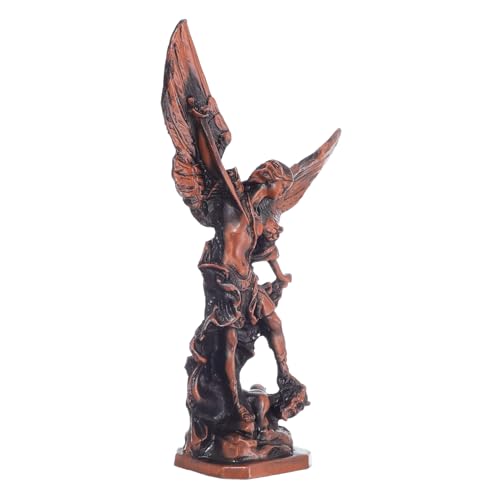 Estatua San Miguel Arcángel metálica 8.3 pulgadas miniatura 3