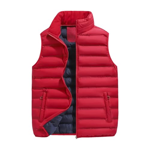 Men's Sleeveless Down Vest Zipper Multi Pocket Wind-Proof Warm Padded Sleeveless Jacket