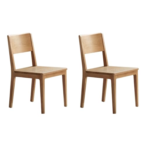 YESWOOD Lot de 2 Chaises de Salle à Manger, Chaises en Chêne Massif, Style Moderne Minimaliste, Chaises Assemblées pour Cuisine, Salon, Chambre, 44,8 x 54 x...