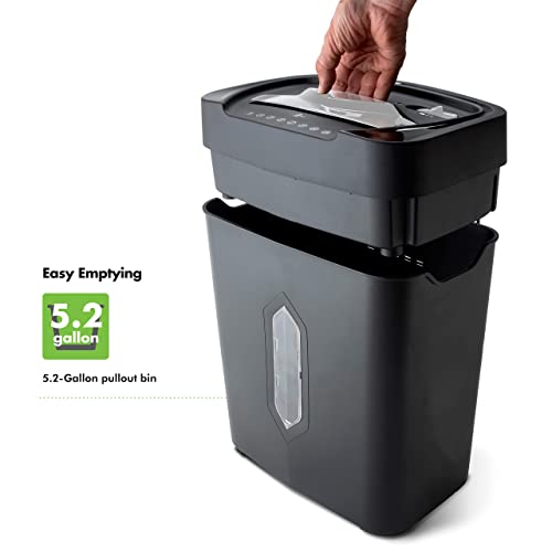 Aurora Anti-Jam 12-Sheet Crosscut Paper And Credit Card Shredder With 5.2-Gallon Wastebasket #TOP3
