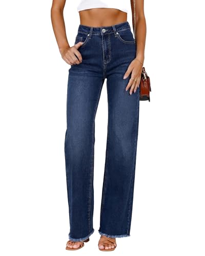 GRAPENT Dark Vintage High Waisted Jeans for Women, Size S, Regular Fit, Stretchable, Straight Leg, 5 Pockets, Casual Pants