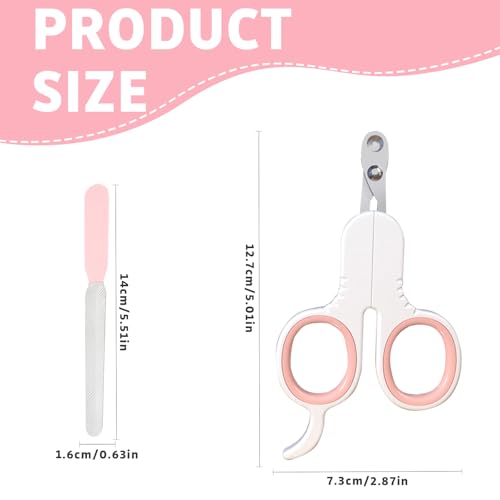 2 piezas Cortauñas Gato Cortaúñas Gatos Profesional de Acero Inoxidable Corta Uñas Gatitos Profesional Cortaúñas para Gatos Tijeras Gatos Acero Inoxidable Tijeras Uñas Gato con 2 piezas Lima de Uñas - imagen 2