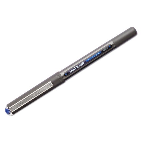 Uniball Vision Rollerball Pen - 12 Pack, Blue Pens, 0.5mm Micro Tip Size - Smooth Writing Japanese Pens, School Supplies