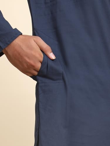 Image of Men's Cotton Solid Dress Long Kurta Regular Fit Casual