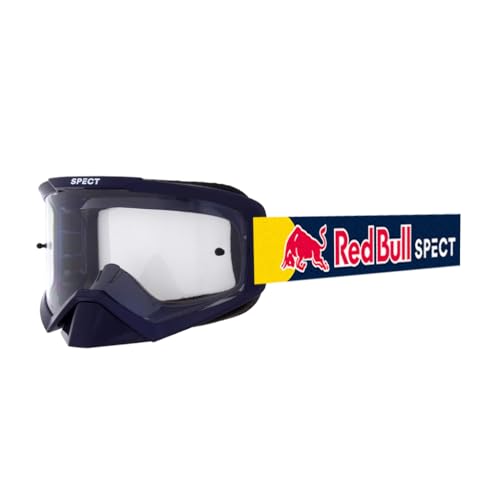 Red Bull Spect Evan MX Schutzbrille glänzender blauer Rahmen blau/farbiges Band klare Einzelscheiben-Gläser