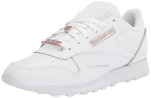 Reebok Women's Classic Leather Sneaker, White/Quartz Metallic, 9