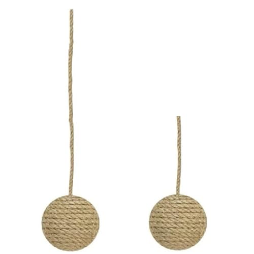 seimeinoki 2点セット 猫 ボール おもちゃ 猫用 球 ペット用おもちゃ 天然 麻縄材質 揺れて音 出る 追いかける 爪とぎ 噛む 歯磨き コロコロ 子猫 成猫 猫遊び用 運動不足やストレス解消