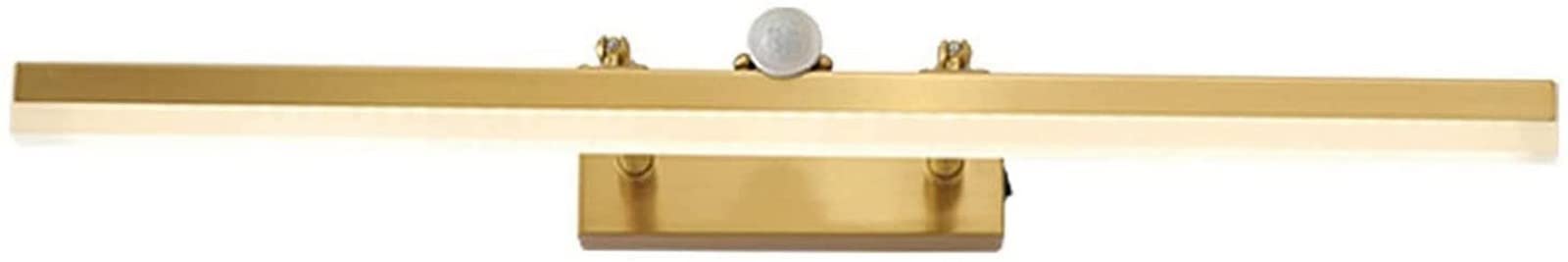 Lampada da bagno con interruttore Illuminazione a LED su specchio in ottone con sensore di movimento e lampada girevole Lampada da parete a specchio for comodino (Size : 43CM)
