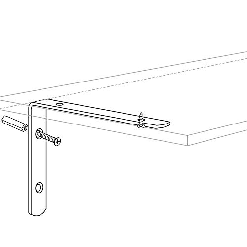 WEBI L Brackets Corner Bracket,90 Degree Steel Corner Brace- 12 Packs, 3.6" L X 3.6" W,Heavy Duty- Shelf Brackets Right Angle Bracket for Shelf, Wood, Furniture, Shelves,Brush Nickel