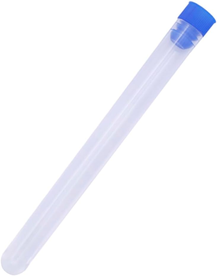 Gogogmee 10Pcs Transparent Plastic Storage Bottles with Blue Lids Needle Organizer Tubes for Craft Supplies Bead Storage Containers Clear DIY Organizers for Items