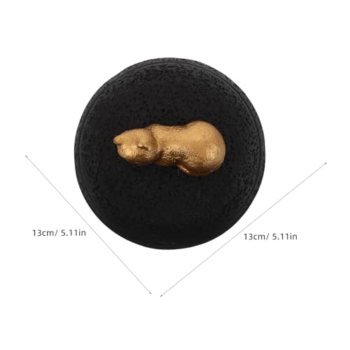 Urne de chat premium STOBAZA en ciment noir chic et légère 350ml