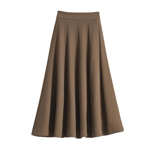 Women's High-Waisted A-line Maxi Skirt Slimming Pleated Long Skirt for Women Trendy