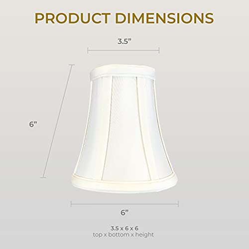 Image of Royal Designs, Inc. BSO-704FC-6WH True Bell Basic Lamp Shade with Flame Clip, 3.5 x 6 x 6.25, White