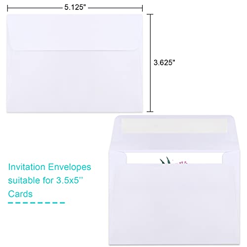 Image of 360 Packs A1 Envelopes, 3.625x5.125 inch Envelopes White, Small Envelope RSVP Envelope, Self Seal for Weddings, Photos, Postcards, Greeting Cards, Mailing