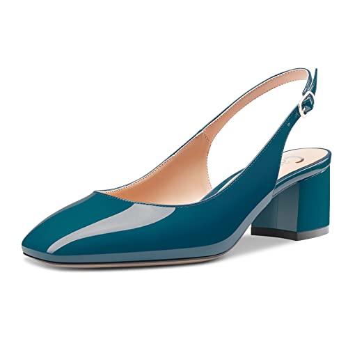 Escarpins slingback confortables bout carré fini les douleurs aux pieds avec talon 5 cm