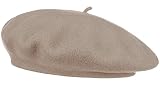 boina marron mujer Talla única Van Der Rich ® - Boina (100% Lana) Color Liso Francés - Mujer (Marrón Claro, TU)