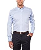 Eagle Men's Non Iron Stretch Collar Regular Fit Solid Dress Shirt, Blue Mist, 16' Neck 36'-37' Sleeve