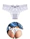 FULLJOYLOVE Damen Sexy Spitze Mesh Rücken Schleife Hohle Höschen Nahtlose Höschen Damen Dehnbar Low Rise Bikini Slips Hipster Spitze Unterwäsche für Frauen Weiß M