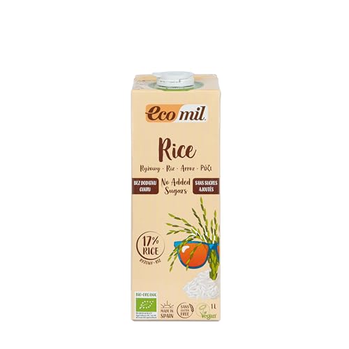 Ecomil Rice Bebida Vegetal 1L | 100% Vegetal | Sin Lactosa | Sin Azúcares Añadidos | Sin Gluten | Alternativa Saludable | Ideal para Dietas Veganas