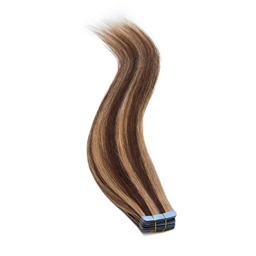 Hairro Tape In Real Human Hair Extensions 12 inch 30g 20pcs #4P27